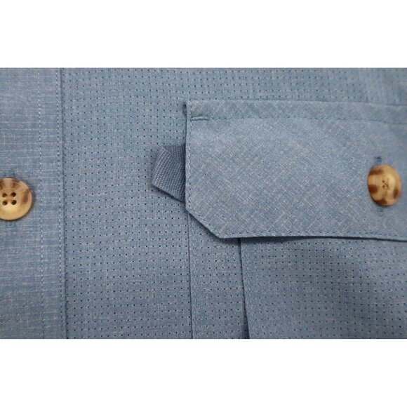 Duluth 2XL Tall Tri Vent Relaxed Fit Blue Short Sleeve Button-Up Shirt - Picture 9 of 12